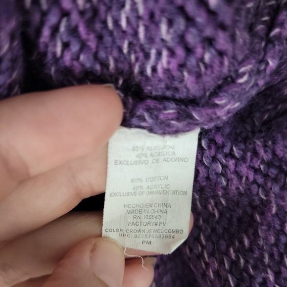 Daisy Fuentes Pullover Knit Sweater ~ Sz PM ~ Purple ~ Short Sleeve - Picture 5 of 5
